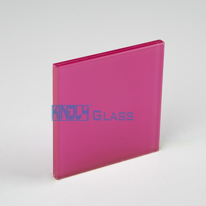 Vidrio laminado PVB translúcido rosa 